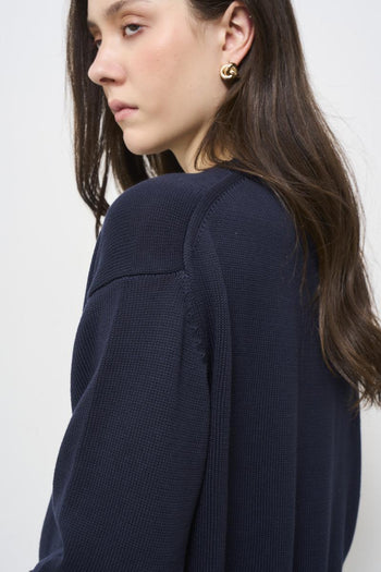 Maglia donna girocollo blu - 7