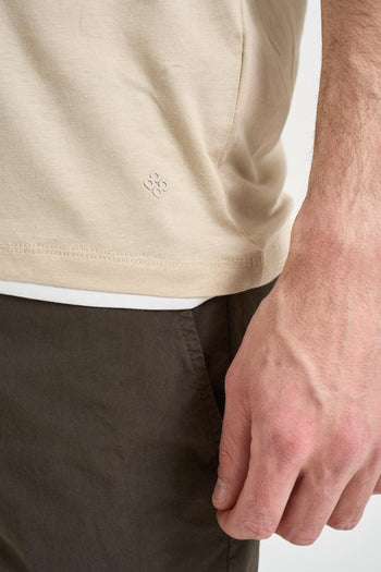 T-shirt uomo in cotone beige - 5