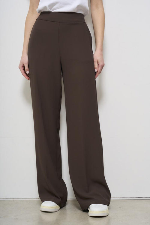 Pantalone donna a palazzo marrone