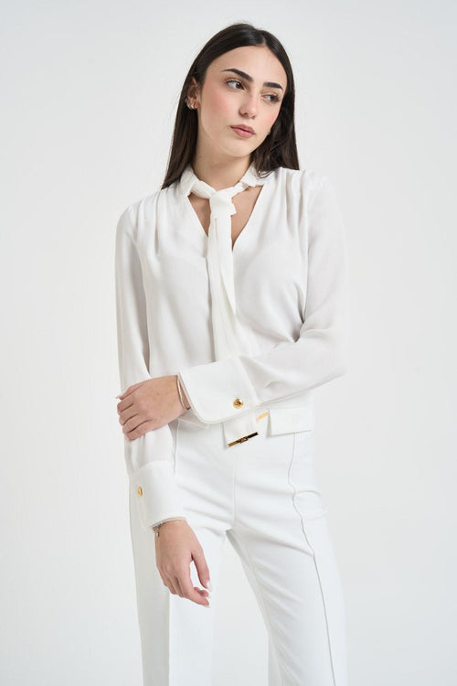 Camicia donna con foulard bianca - 2