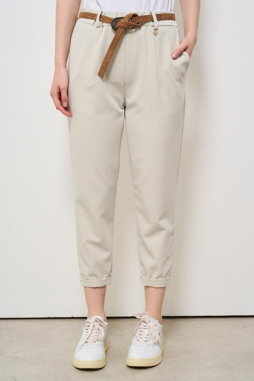 Pantalone donna skinny panna