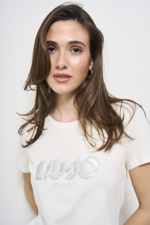 Women's white crew neck t-shirt - 2