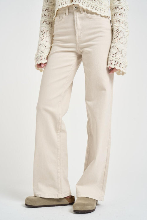 Jeans donna wide fit in denim panna - 2