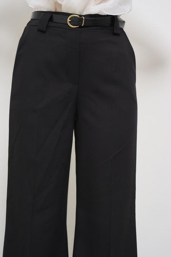 Pantalone donna nero con cintura - 5