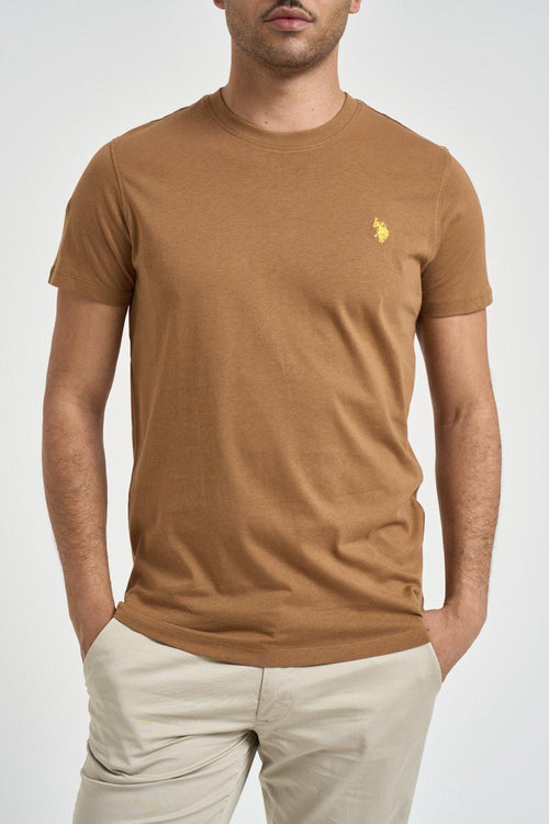 T-shirt uomo girocollo cammello