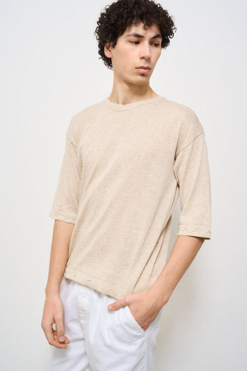 T-shirt uomo girocollo beige - 4