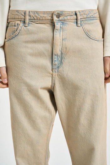 Jeans uomo in denim sabbia - 5