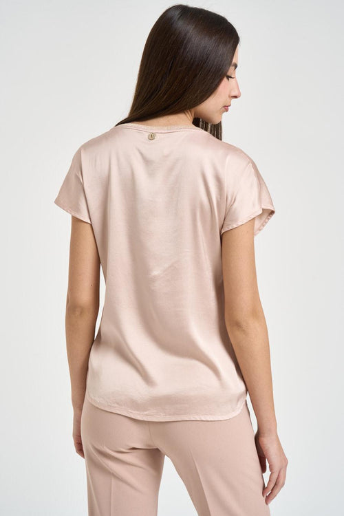 T-shirt donna satinata cipria - 2