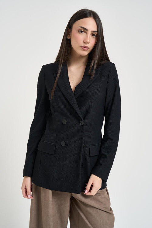 Giacca donna doppiopetto nera