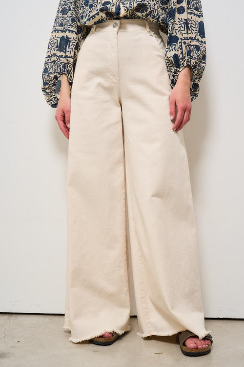 Jeans donna a palazzo burro - 2