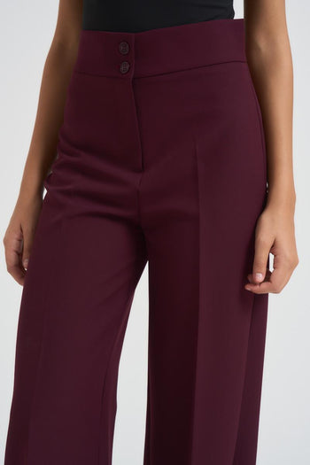 Pantalone donna dritto bordeaux - 6