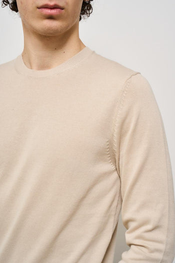 Maglia uomo girocollo beige - 3