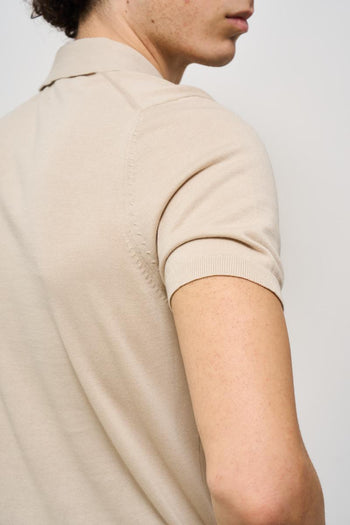 Polo uomo in maglia beige - 6