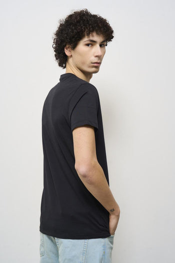 T-shirt uomo girocollo nera - 4