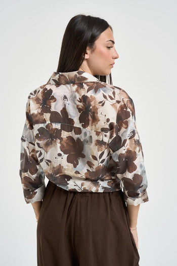 Camicia donna floreale moro - 4