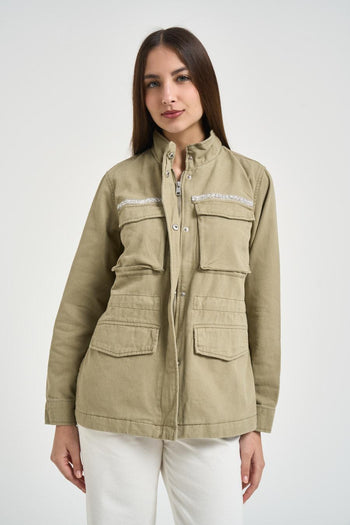 Giacca donna verde militare - 7