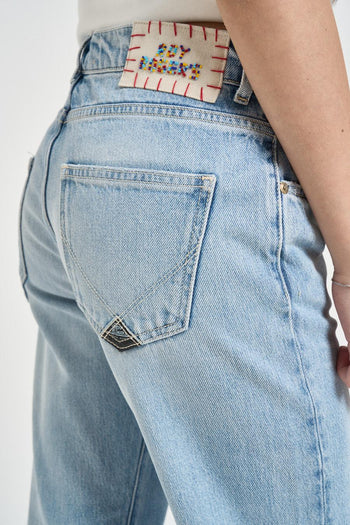 Jeans donna dritto in denim chiaro - 5