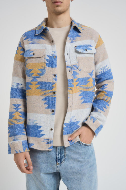 Camicia uomo in flanella con fantasia azteca - 2