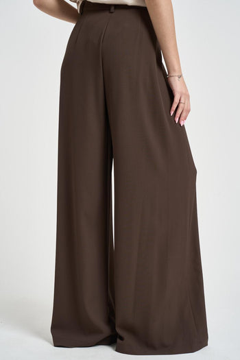 Pantalone donna marrone ampio - 5