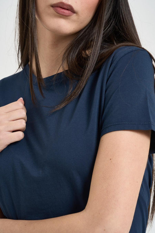 T-shirt donna girocollo blu - 2