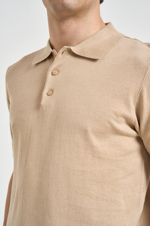 Polo uomo a manica corta beige - 2