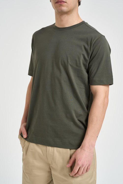 T-shirt uomo girocollo verde militare