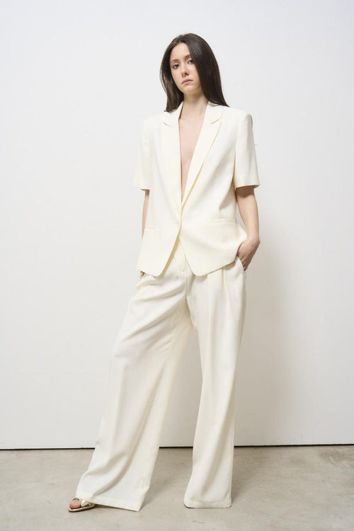 Women's jacket with short sleeves ivory