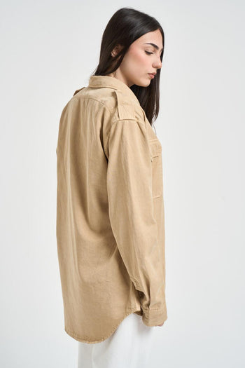 Camicia donna over beige - 3