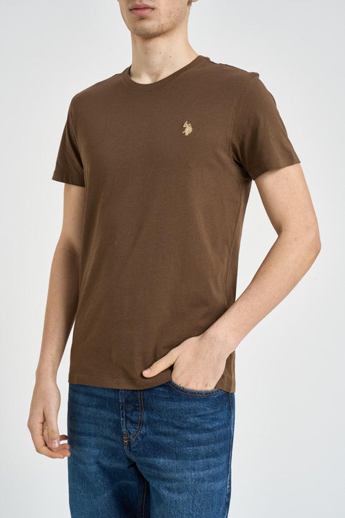 T-shirt uomo girocollo marrone
