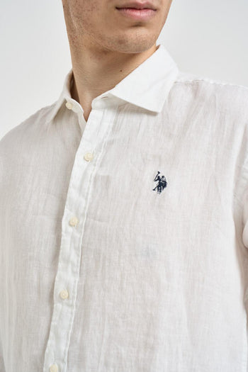 Camicia uomo in lino bianca - 3