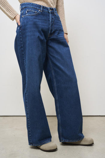 Jeans donna gamba dritta denim scuro - 5