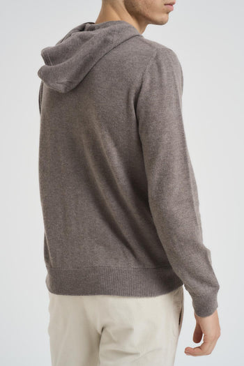 Maglia uomo con cappuccio tortora - 5