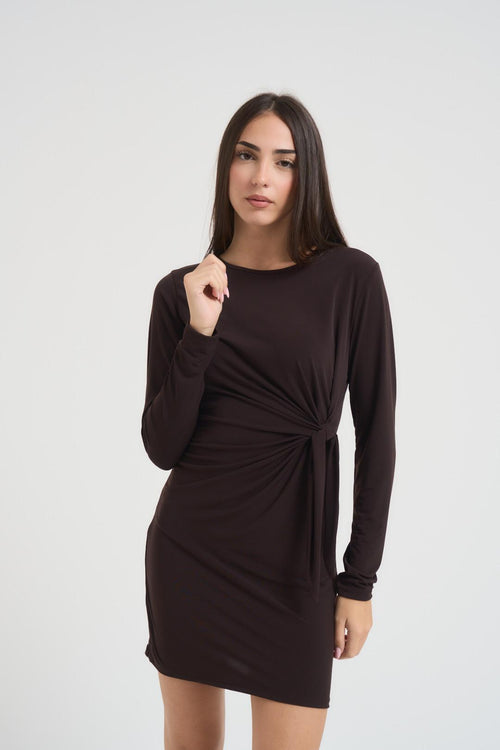 Abito donna con nodo laterale moro - 2