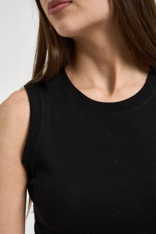 Top donna a costine nero - 2