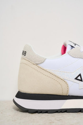 Sneakers donna bianca e beige - 3