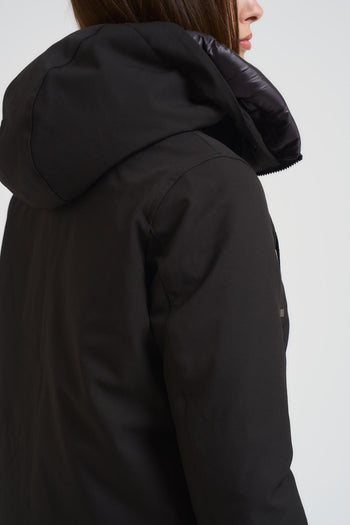 Piumino donna lungo nero - 5