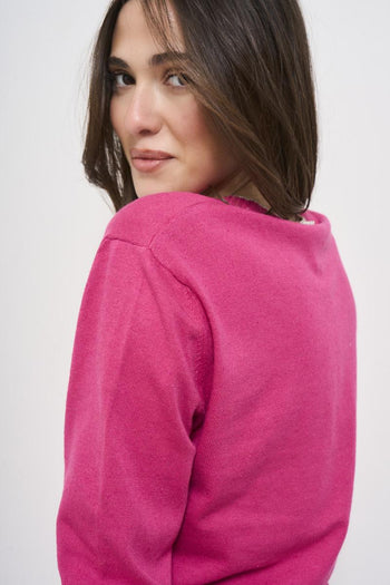 Maglia donna girocollo rosa - 4