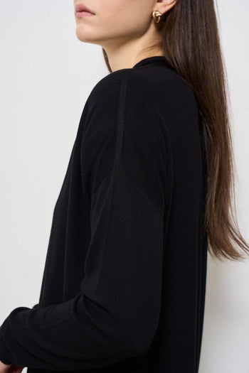 Cardigan donna lungo nero - 5