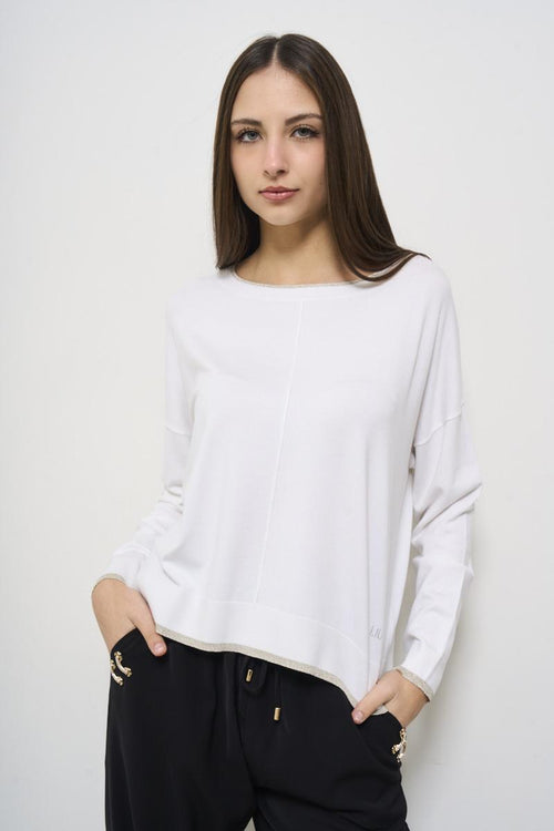 Maglia donna girocollo bianca