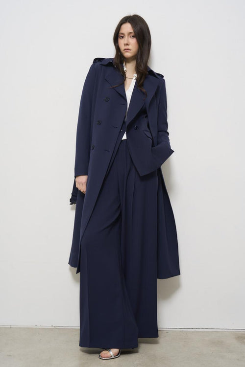 Trench donna doppiopetto blu