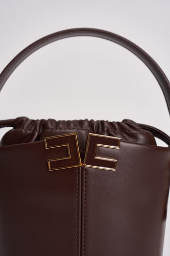 Borsa donna a secchiello marrone - 4