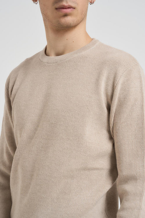Maglia uomo girocollo beige - 2