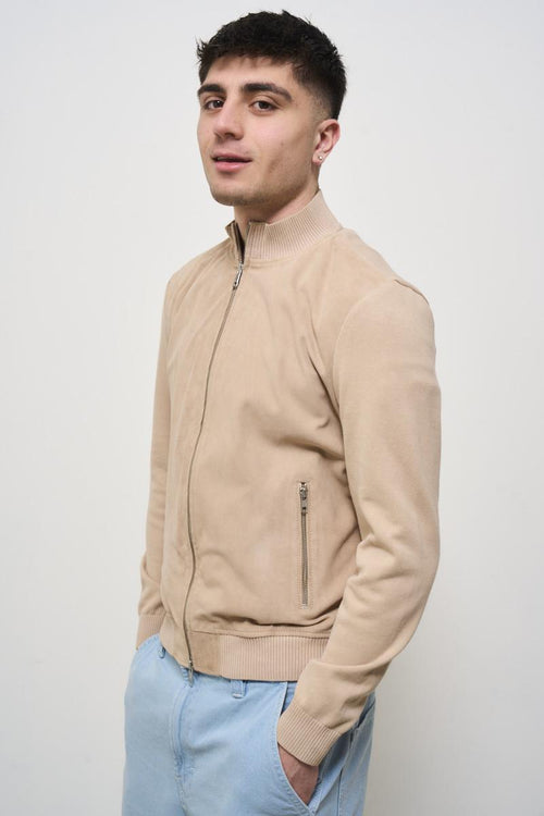 Men's sand suede jacket - 2
