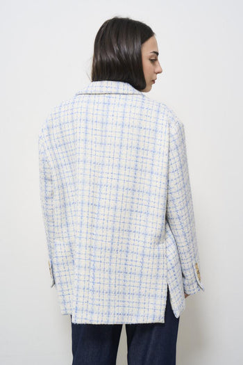 Giacca donna tartan celeste - 5