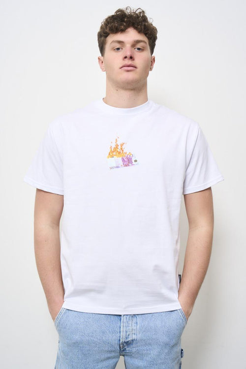 T-shirt uomo girocollo bianca con stampa