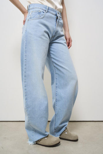 Jeans donna ampio in denim chiaro - 6