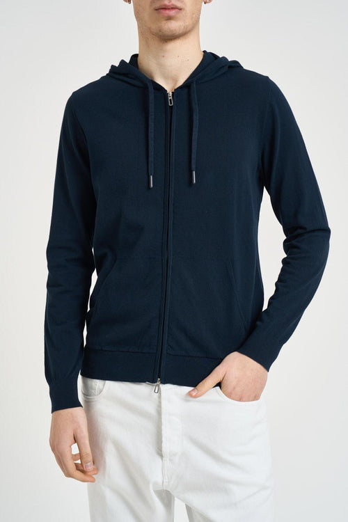 Felpa uomo in maglia blu notte