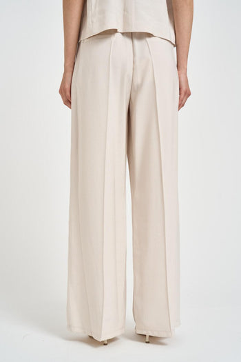 Pantalone donna a palazzo panna - 3