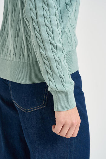 Maglia donna a treccia tiffany - 5