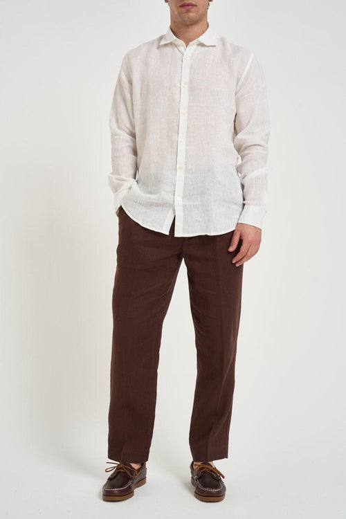Camicia uomo in lino bianca